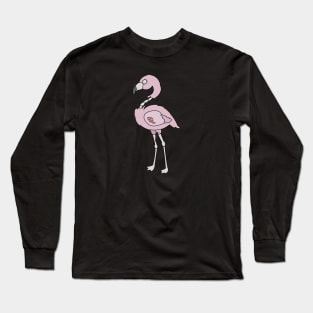 Zombie Pink Flamingo Cartoon // Funny Halloween Zombie Long Sleeve T-Shirt